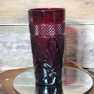 Luminarc  Cristal D'Arques Durand  "Antique Ruby"   Red Highball Tumbler